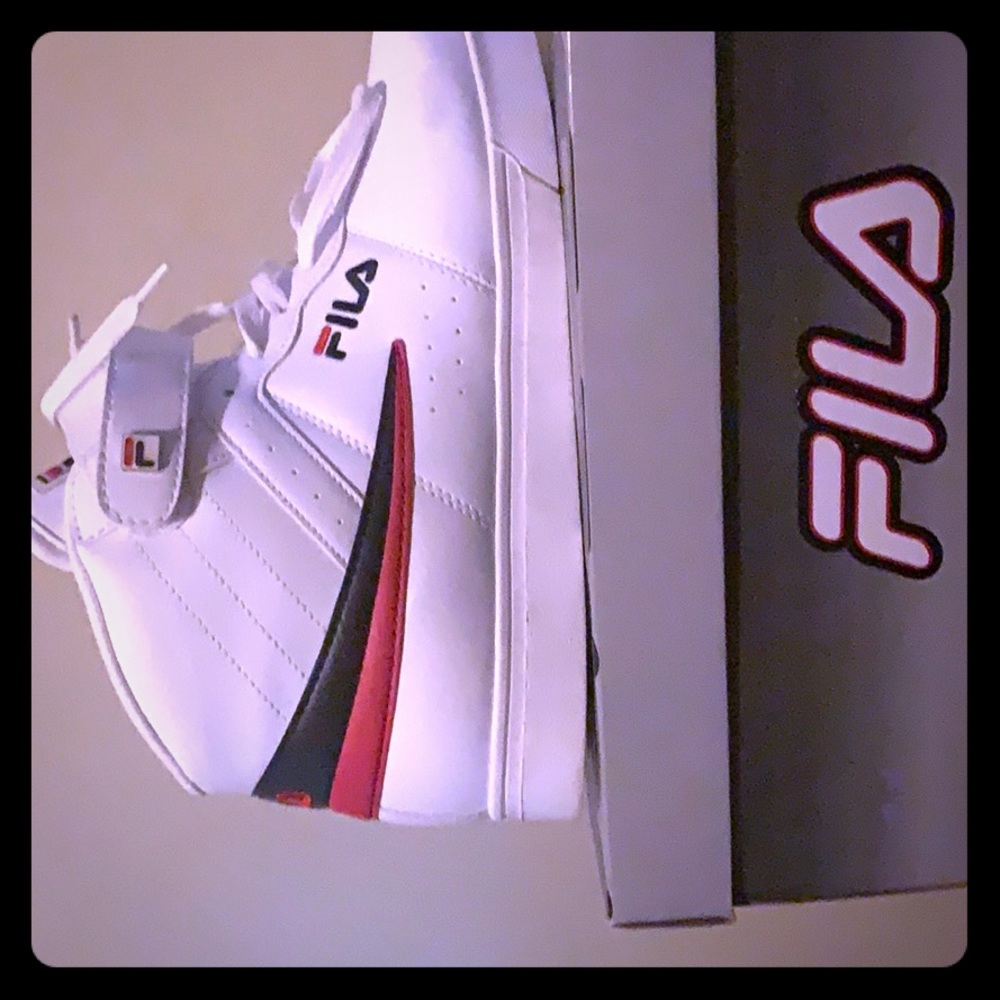 Red white and blue red Fila’s